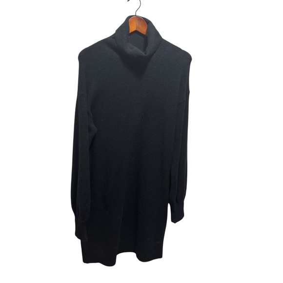 J Crew Black Merino Wool Turtleneck Long Sleeve Dress Size Large - Picture 8 of 11